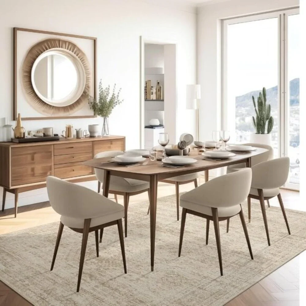 New 8x10 Washable Area Rug Vintage Beige Non-Slip Carpet for Living Room